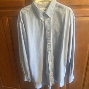 Enro Ultra‎ Pinpoint 18 34/35 L.S. Pima Blue Oxford Dress Shirt Button Down